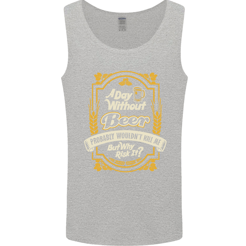 A Day Without Beer? Funny Alcohol Mens Vest Tank Top Sports Grey
