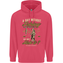 A Day Without Fishing Funny Fisherman Childrens Kids Hoodie Heliconia
