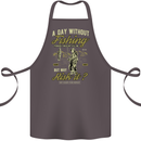 A Day Without Fishing Funny Fisherman Cotton Apron 100% Organic Dark Grey