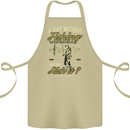 A Day Without Fishing Funny Fisherman Cotton Apron 100% Organic Khaki