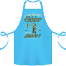 A Day Without Fishing Funny Fisherman Cotton Apron 100% Organic Turquoise