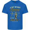A Day Without Fishing Funny Fisherman Kids T-Shirt Childrens Royal Blue