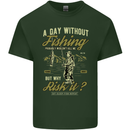 A Day Without Fishing Funny Fisherman Mens Cotton T-Shirt Tee Top Forest Green