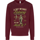 A Day Without Fishing Funny Fisherman Mens Sweatshirt Jumper Maroon