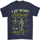 A Day Without Fishing Funny Fisherman Mens T-Shirt Cotton Gildan Navy Blue