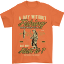 A Day Without Fishing Funny Fisherman Mens T-Shirt Cotton Gildan Orange