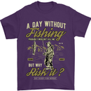 A Day Without Fishing Funny Fisherman Mens T-Shirt Cotton Gildan Purple