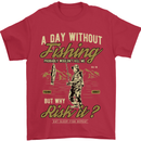 A Day Without Fishing Funny Fisherman Mens T-Shirt Cotton Gildan Red