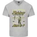 A Day Without Fishing Funny Fisherman Mens V-Neck Cotton T-Shirt Sports Grey