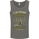 A Day Without Fishing Funny Fisherman Mens Vest Tank Top Charcoal