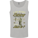 A Day Without Fishing Funny Fisherman Mens Vest Tank Top Sports Grey
