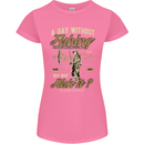 A Day Without Fishing Funny Fisherman Womens Petite Cut T-Shirt Azalea