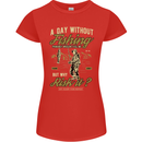 A Day Without Fishing Funny Fisherman Womens Petite Cut T-Shirt Red