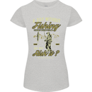A Day Without Fishing Funny Fisherman Womens Petite Cut T-Shirt Sports Grey