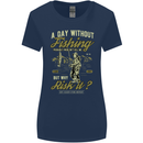 A Day Without Fishing Funny Fisherman Womens Wider Cut T-Shirt Navy Blue