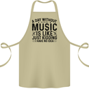 A Day Without Music Pop Rock Reggae Dance Cotton Apron 100% Organic Khaki