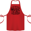 A Day Without Music Pop Rock Reggae Dance Cotton Apron 100% Organic Red