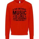 A Day Without Music Pop Rock Reggae Dance Mens Sweatshirt Jumper Bright Red