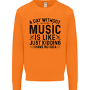 A Day Without Music Pop Rock Reggae Dance Mens Sweatshirt Jumper Orange