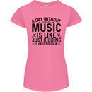 A Day Without Music Pop Rock Reggae Dance Womens Petite Cut T-Shirt Azalea