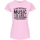 A Day Without Music Pop Rock Reggae Dance Womens Petite Cut T-Shirt Light Pink