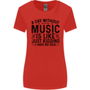 A Day Without Music Pop Rock Reggae Dance Womens Wider Cut T-Shirt Red