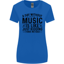 A Day Without Music Pop Rock Reggae Dance Womens Wider Cut T-Shirt Royal Blue