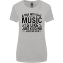 A Day Without Music Pop Rock Reggae Dance Womens Wider Cut T-Shirt Sports Grey