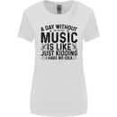 A Day Without Music Pop Rock Reggae Dance Womens Wider Cut T-Shirt White