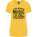 A Day Without Music Pop Rock Reggae Dance Womens Wider Cut T-Shirt Yellow
