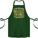 A Day Without Music Tekno Hip Hop Metal Cotton Apron 100% Organic Forest Green