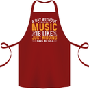 A Day Without Music Tekno Hip Hop Metal Cotton Apron 100% Organic Maroon