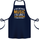 A Day Without Music Tekno Hip Hop Metal Cotton Apron 100% Organic Navy Blue