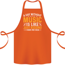 A Day Without Music Tekno Hip Hop Metal Cotton Apron 100% Organic Orange