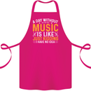 A Day Without Music Tekno Hip Hop Metal Cotton Apron 100% Organic Pink