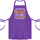 A Day Without Music Tekno Hip Hop Metal Cotton Apron 100% Organic Purple