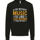 A Day Without Music Tekno Hip Hop Metal Kids Sweatshirt Jumper Black