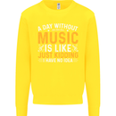A Day Without Music Tekno Hip Hop Metal Kids Sweatshirt Jumper Yellow