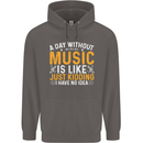 A Day Without Music Tekno Hip Hop Metal Mens 80% Cotton Hoodie Charcoal