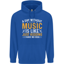 A Day Without Music Tekno Hip Hop Metal Mens 80% Cotton Hoodie Royal Blue