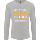 A Day Without Music Tekno Hip Hop Metal Mens Long Sleeve T-Shirt Sports Grey