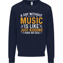 A Day Without Music Tekno Hip Hop Metal Mens Sweatshirt Jumper Navy Blue