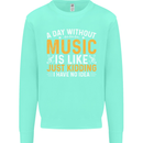 A Day Without Music Tekno Hip Hop Metal Mens Sweatshirt Jumper Peppermint