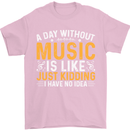 A Day Without Music Tekno Hip Hop Metal Mens T-Shirt 100% Cotton Light Pink