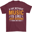 A Day Without Music Tekno Hip Hop Metal Mens T-Shirt 100% Cotton Maroon