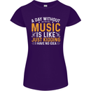 A Day Without Music Tekno Hip Hop Metal Womens Petite Cut T-Shirt Purple