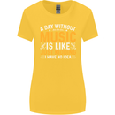 A Day Without Music Tekno Hip Hop Metal Womens Wider Cut T-Shirt Yellow