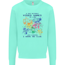 A Day Without Video Games Kids Sweatshirt Jumper Peppermint