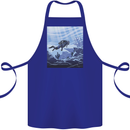 A Deep Sea Scuba Diver Diving Cotton Apron 100% Organic Royal Blue