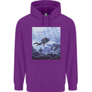 A Deep Sea Scuba Diver Diving Mens 80% Cotton Hoodie Purple